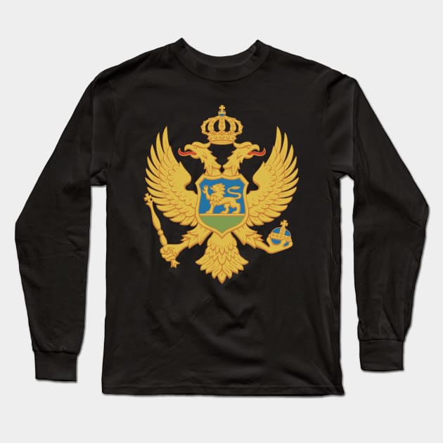 Coat of arms of Montenegro Long Sleeve T-Shirt by Wickedcartoons